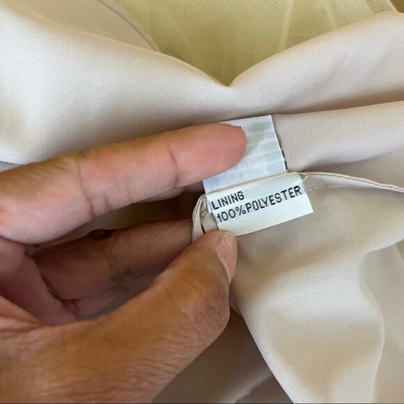 Teri Jon by Rickie Freeman Cream Tulle Sequin Jeweled Dress - Picture 10 of 10